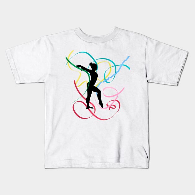 Ribbon Dancer Kids T-Shirt by laurie3